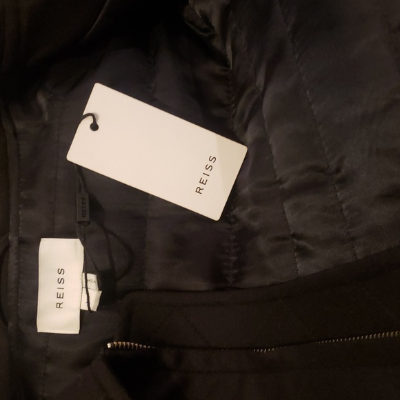 🖤BUY 2 GET 1 FREE REISS MEN'S MOAT WOOL BLOUSON, NAVY, SIZE M - Picture 10 of 12